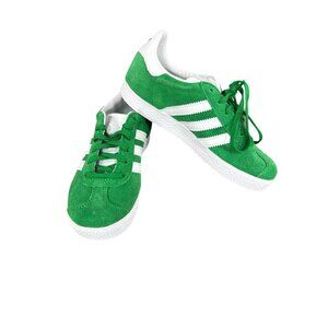 Adidas Gazelle C Youth Green Suede Sneakers Size 2 With Box